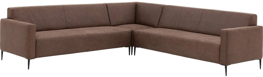 Goossens Key West bruin, micro leer, 3-zits, modern design