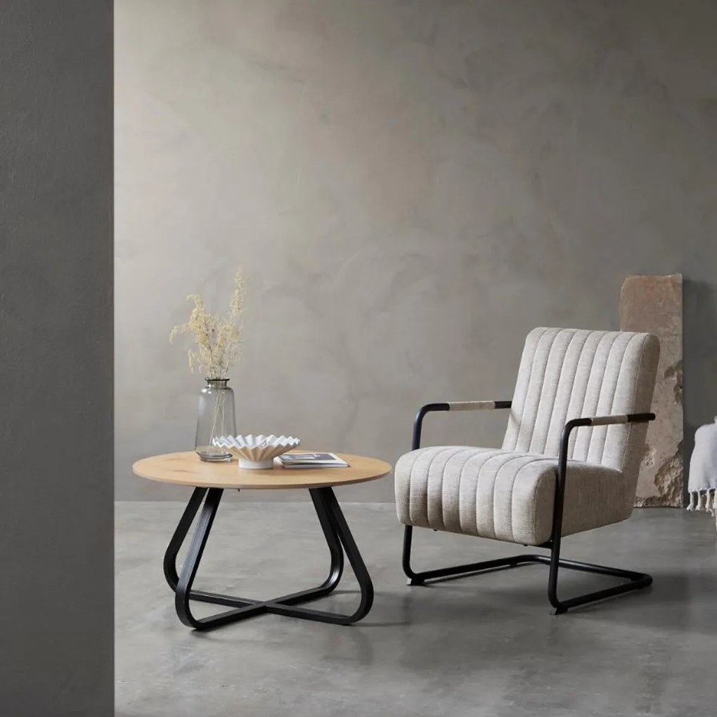 Fauteuil Beige Met Armleuning