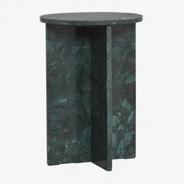 Ronde Bijzettafel Ø35 Cm In Mencia Marmer Groen Marmer - Sklum