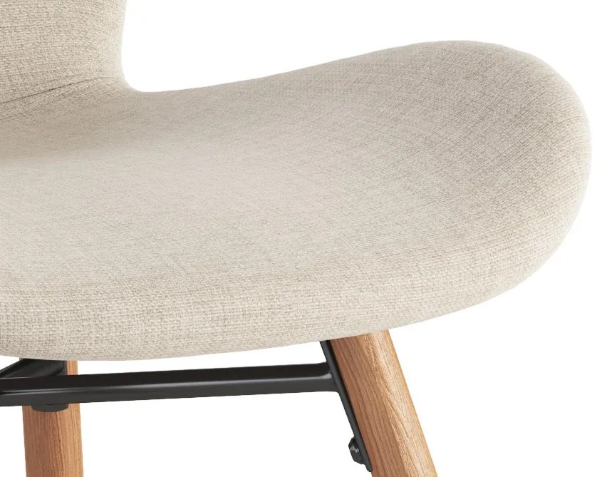 ALTEA Beige (stof Rio 40)/poten natuur eiken – MODERNE STOEL VOOR WOONKAMER/EETKAMER/KEUKEN/KANTOOR