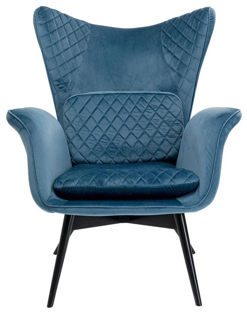 Kare Design Tudor Fluwelen Oor-fauteuil Blauwgroen