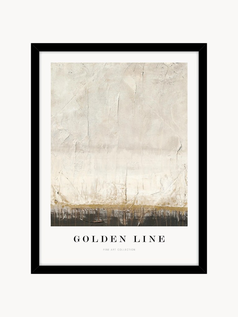 Ingelijste digitale print Golden Line