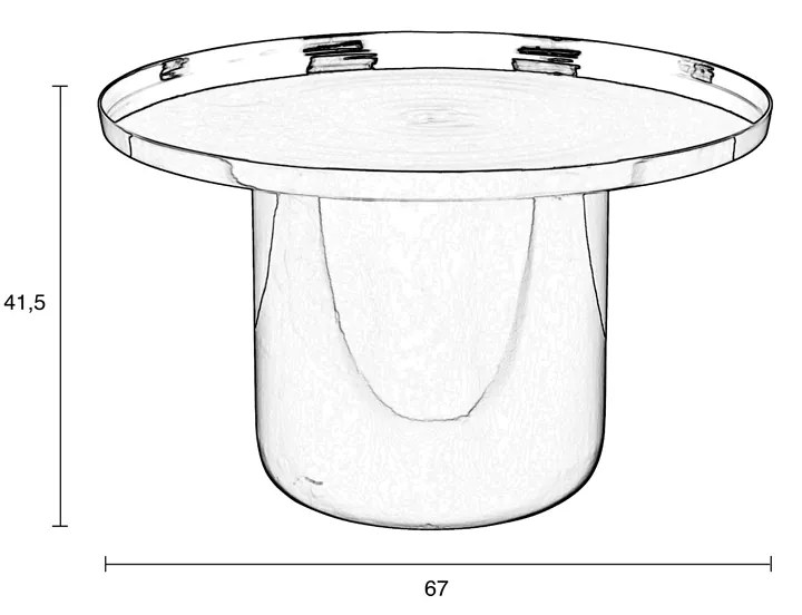Zuiver Shiny Bomb Zwarte Design Salontafel Rond - 67 X 67cm.