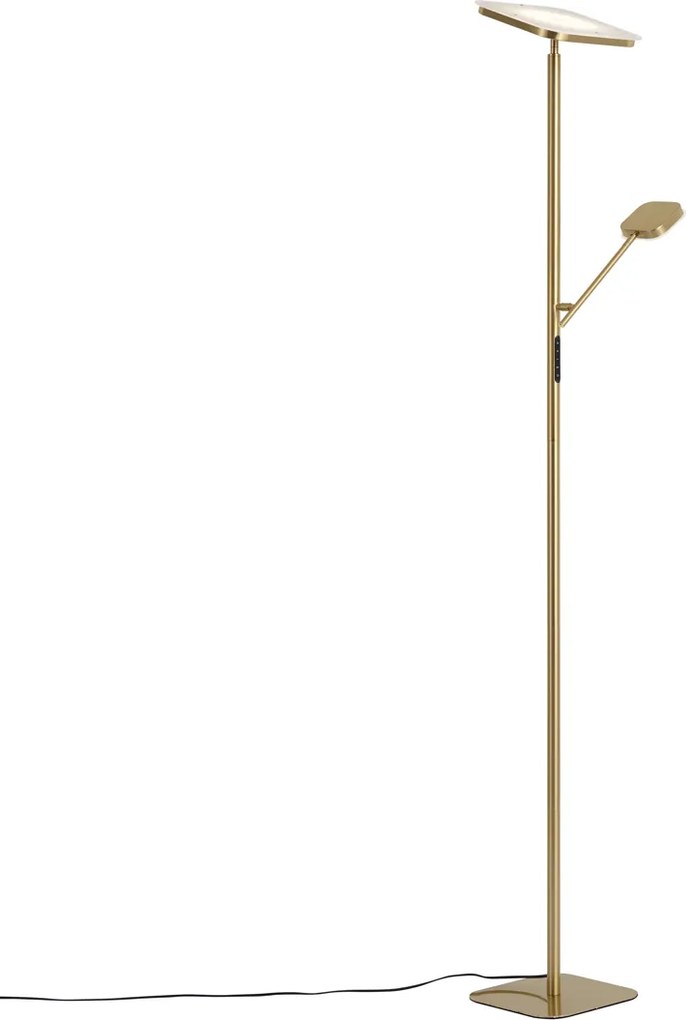 Moderne vloerlamp messing incl. LED dimbaar - Divana