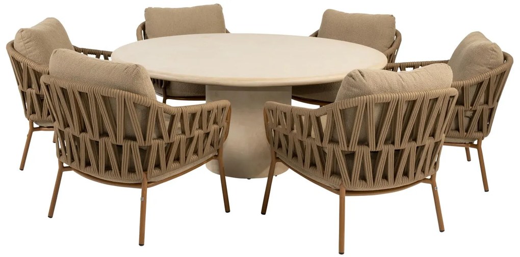 4 Seasons Outdoor Biarritz low dining tuinstoel amber SALE Tuinstoel beige weerbestendig