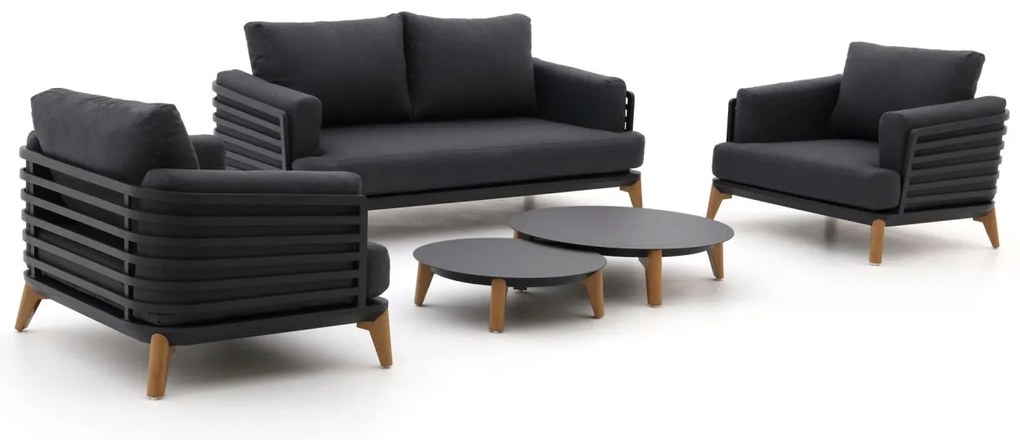 Stoel-bank loungeset Bellagio  | 4 personen | Loungeset Grijs | Aluminium | Kees Smit Tuinmeubelen