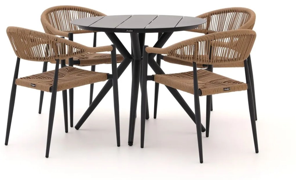 Manifesto Belpasso/Sora ø 90cm dining tuinset 5-delig stapelbaar