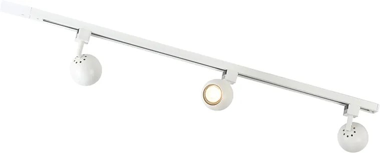 Modern railsysteem met 3 Spot / Opbouwspot / Plafondspots wit 1-fase - Iconic Gissi Modern GU10 Binnenverlichting Lamp