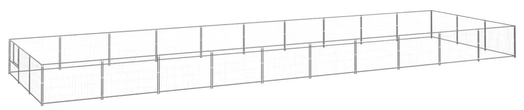 vidaXL Hondenkennel 30 m² staal zilverkleurig