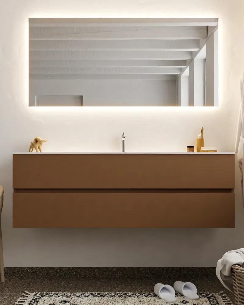 Mondiaz Vica 150cm badmeubel rust 2 lades wastafel Moon midden met 1 kraangat