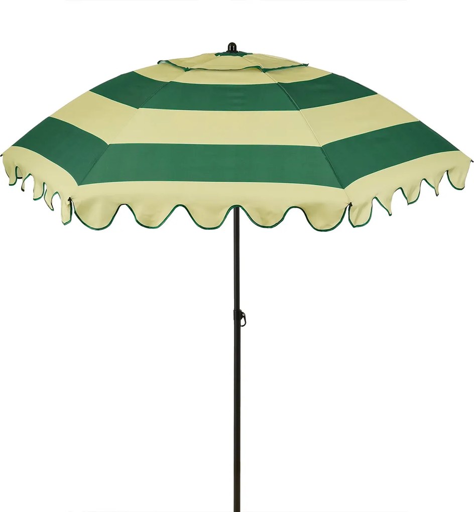 Edelman Jessy stokparasol streep groen - Ø197 x 238 cm