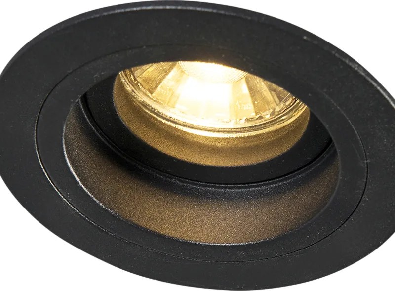 Smart inbouwspot zwart rond incl. wifi GU10 - Chuck