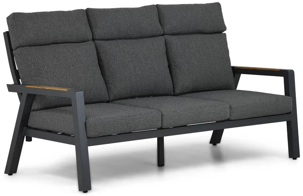 Stoel en Bank Loungeset 5 personen Aluminium/teak Grijs Lifestyle Garden Furniture Marseille