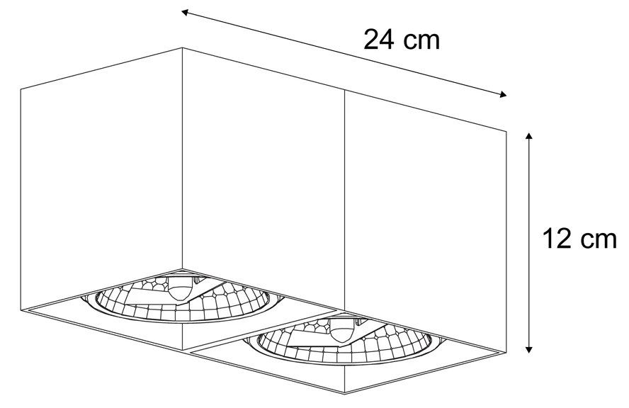 Moderne opbouwSpot / Opbouwspot / Plafondspot beige G9 draai- en kantelbaar 2-lichts - Box Modern G9 Binnenverlichting Lamp