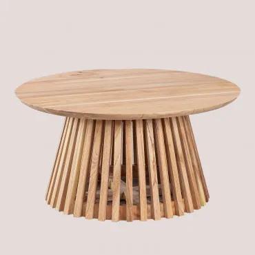 Ronde houten salontafel (Ø80 cm) Mura Natuurlijk Hout - Sklum