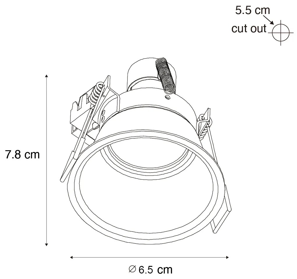 Buitenlamp Set van 6 inbouwspots zwart GU10 35mm IP44 - Dept Modern GU10 Buitenverlichting rond Lamp