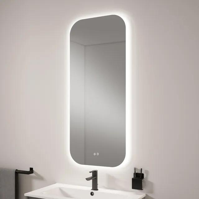 Adema Vygo spiegel - 120x50x2cm - spiegelverwarming en verlichting - ronde hoeken 71972