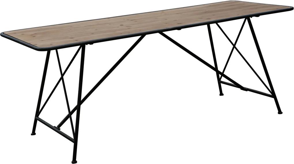 PTMD Collection | Eettafel Gianna lengte 200 cm x breedte 80 cm x hoogte 77.5 cm naturel eettafels dennenhout, ijzer tafels | NADUVI outlet