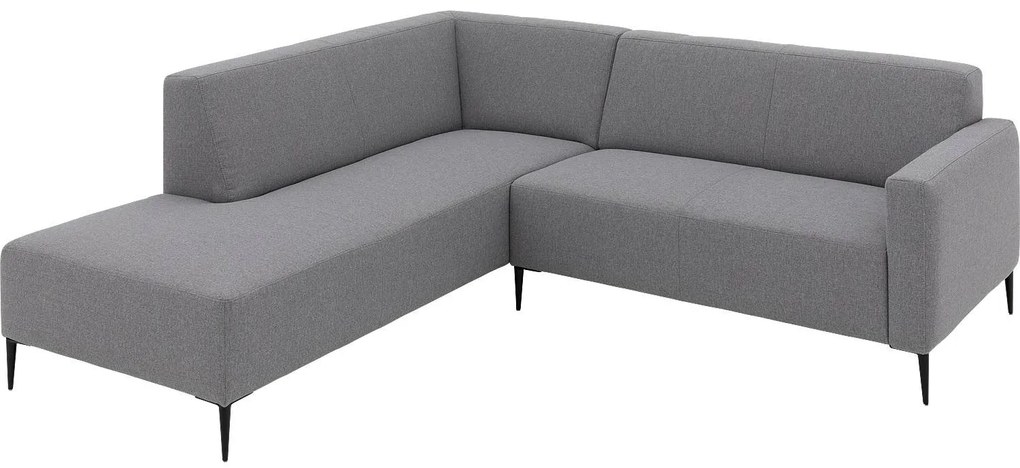 Goossens  Key West grijs, stof, 2-zits, modern design met ligelement links