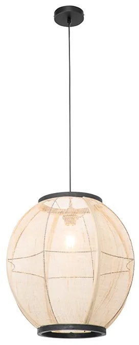 Oosterse hanglamp bruin stof 46 cm - Rob