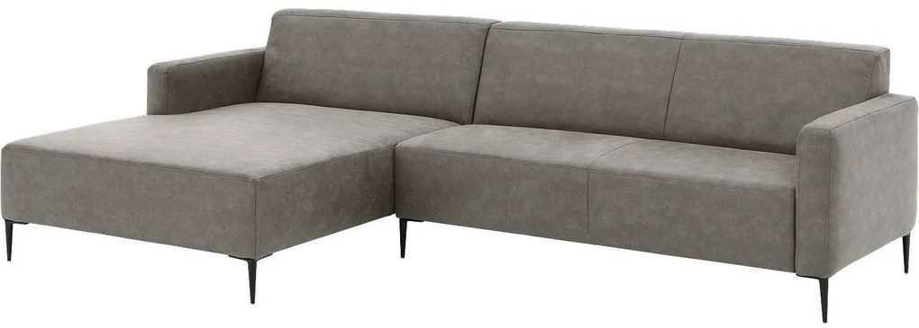 Goossens Key West grijs, micro leer, 3-zits, modern design