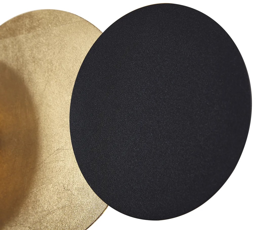 Moderne wandlamp zwart met goud incl. LED 3-staps dimbaar 5-lichts - Sunrise 3 Modern rond Binnenverlichting Lamp