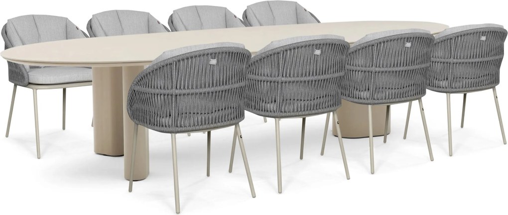 Tuinset 8 personen 300 cm Rope Zand/Beige Santika Furniture Santika