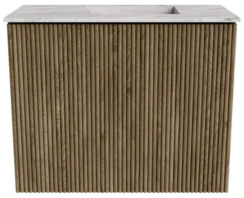 Mondiaz Joya DLux 50cm toiletmeubel dusk met wastafel faye rechts 1 kraangat glace