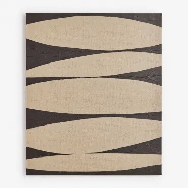 Decoratief Canvas 100x120 Cm Handgeschilderd Yaleno Zwart - Beige – Linnen - Sklum
