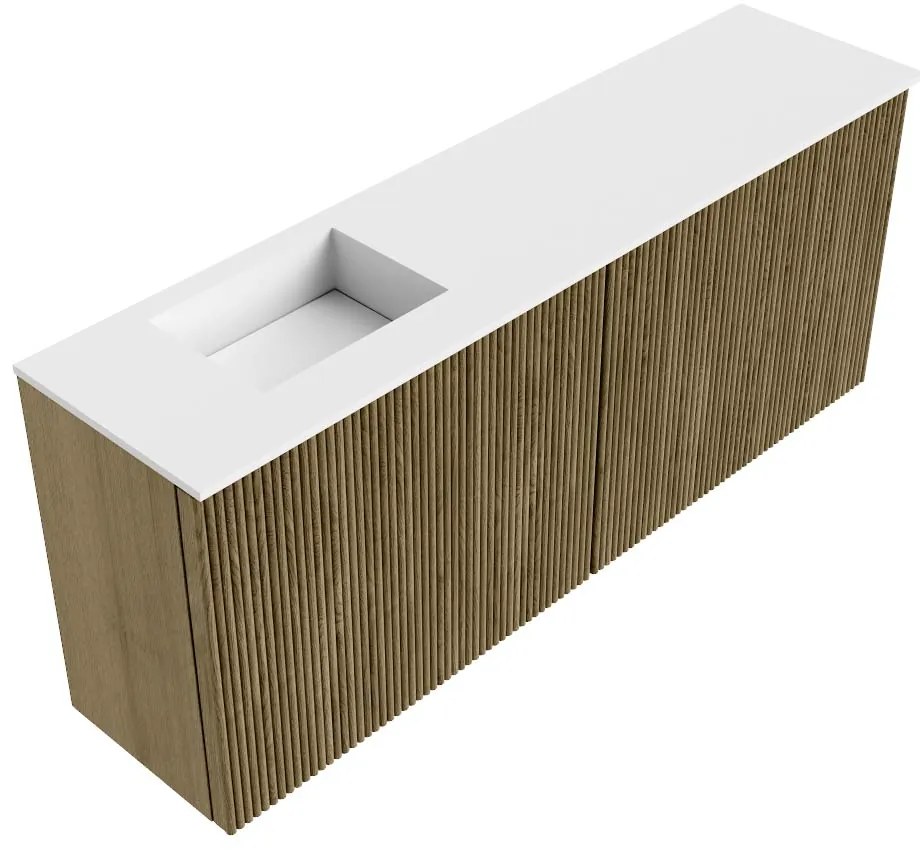 Mondiaz Joya 100cm toiletmeubel dusk met wastafel faye links zonder kraangat talc
