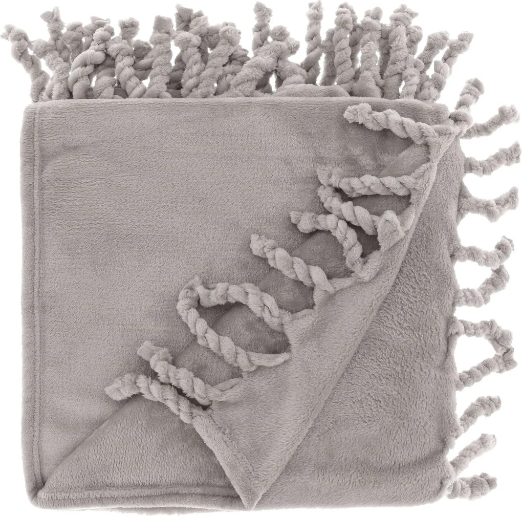 Unique Living fleece plaid'Lieke'- 130x160cm - Chateau Grey