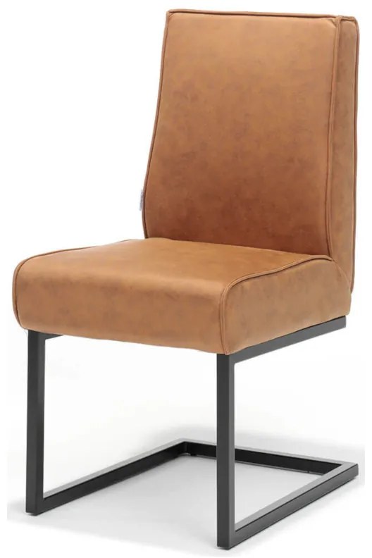 Eetkamerstoel - Andries - Lederlook Soft Cognac
