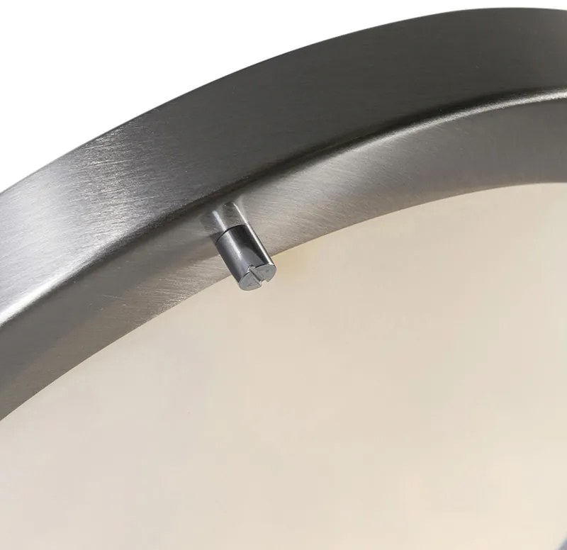 Smart plafonnière staal 31 cm incl. WiFi A60 IP44 - Yuma