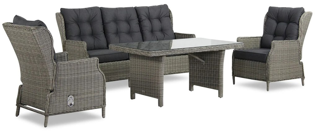 Dining Loungeset 5 personen Wicker Grijs Garden Collections New Castle