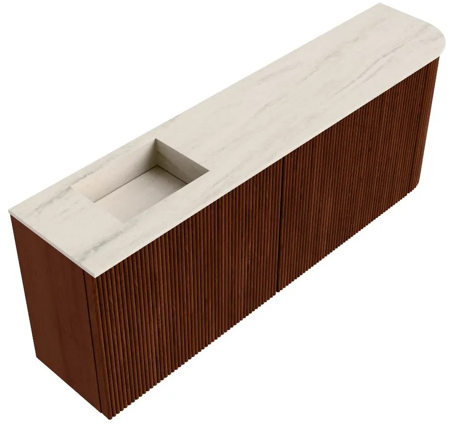 Mondiaz Joya DLux 110cm toiletmeubel ronding rechts ruby met wastafel faye links zonder kraangat meli