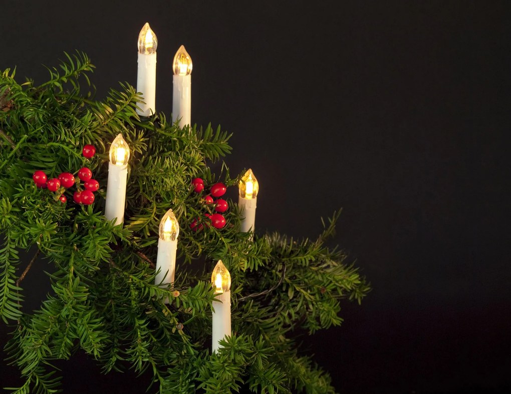 Anna's Collection - Lichtsnoer met ledkaarsen - 12,5 m - 50 warmwitte ledkaarsen