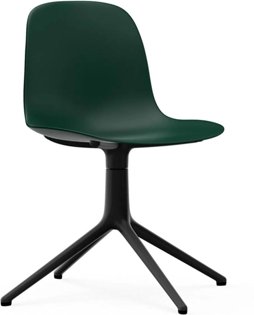 Normann Copenhagen Form Chair Swivel Stoel Met Zwart Onderstel Groen