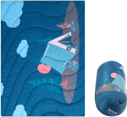 VEVOR kampeerdeken, 1,9 x 1,32 m, reisdeken, draagbare stadiondeken, water- en winddicht, polyestervezel, vlamvertragend, ideaal voor buiten, picknicks, wandelen, sportevenementen en reizen