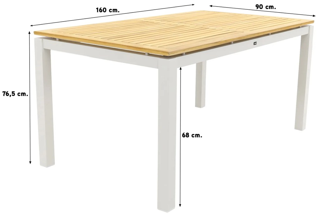 Hartman Napoli wit/Sonata 160 cm. tuinset - 5-delig