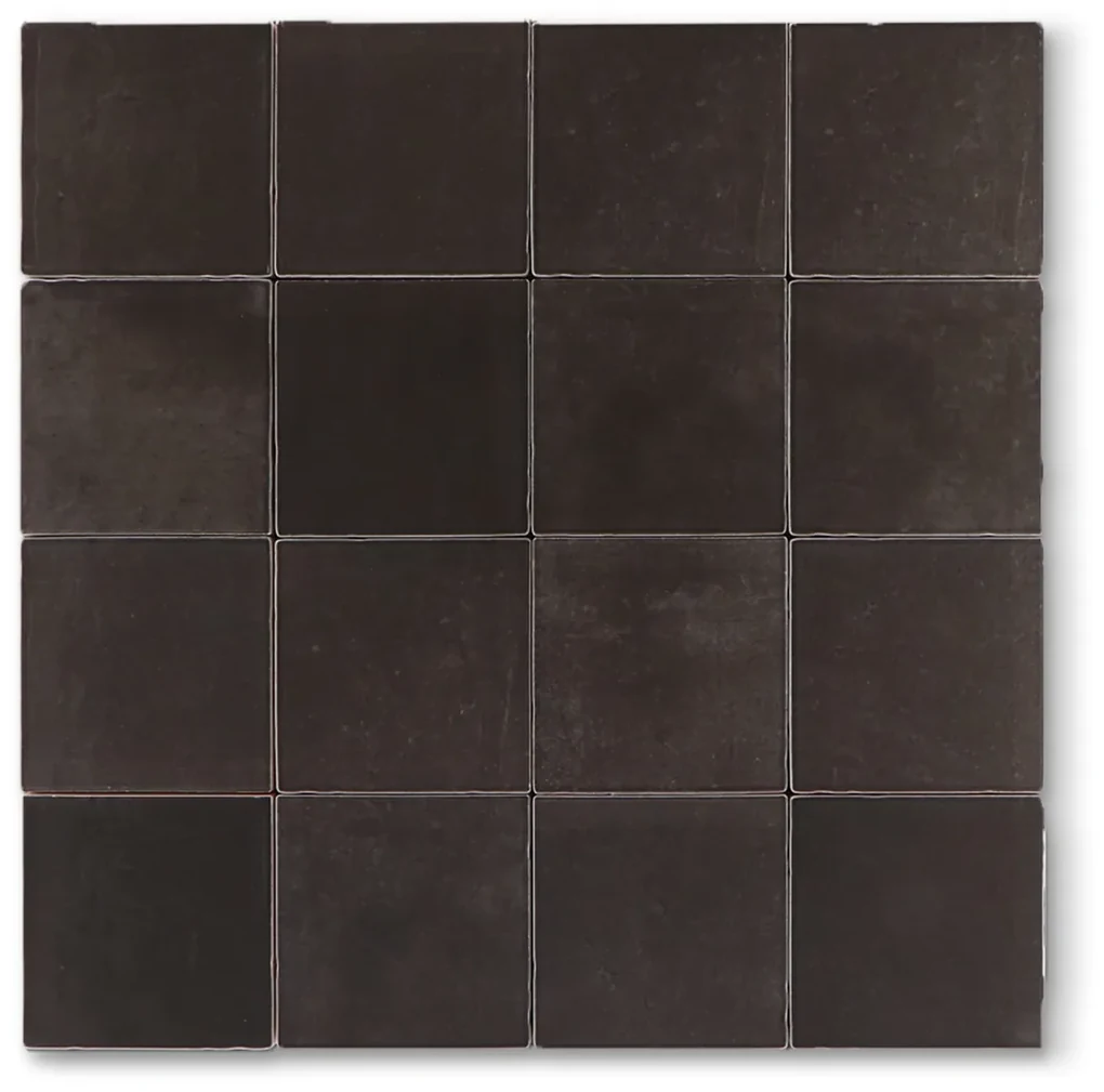Hoogglans Handvorm Wandtegel 10x10 Cm Alexand Antraciet RBT102