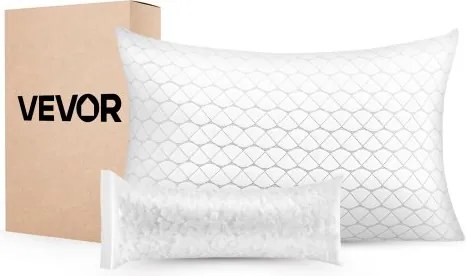 VEVOR Kingsize kussen, kussen met memory foam vulling, ondersteunend en verstelbaar bedkussen, inclusief kussensloop van natuurlijke vezels, beddengoed voor rug-, buik- en zijslapers