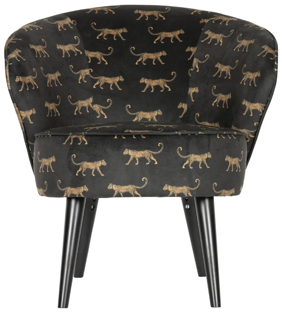 Woood Bo Panter Print Fauteuil Fluweel