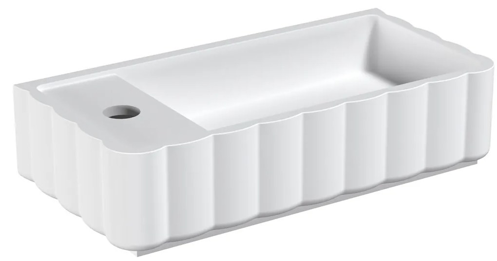 Riho Catching Waves fontein solid surface met kraangat links wit mat
