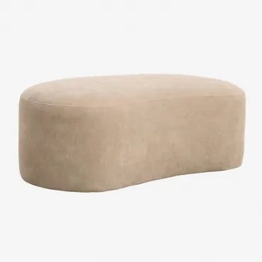 Puff 105x65 Cm Voor Modulaire Bank Bekleed Giorgia Chenille Licht Zandbruin - Sklum