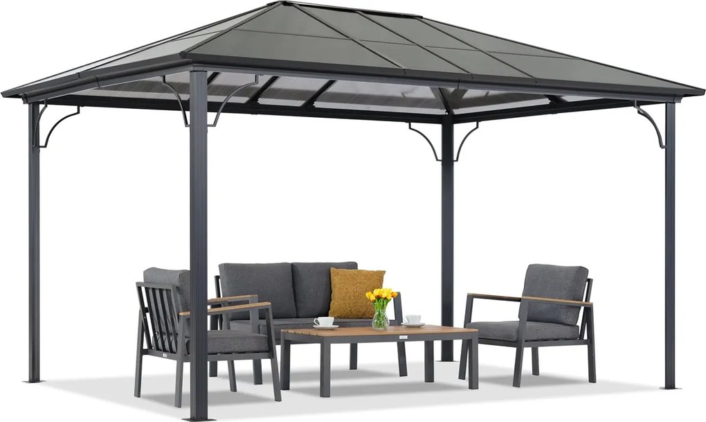 Moderne tuinprieel Santiago 3x4m Tuinpunt antracyt