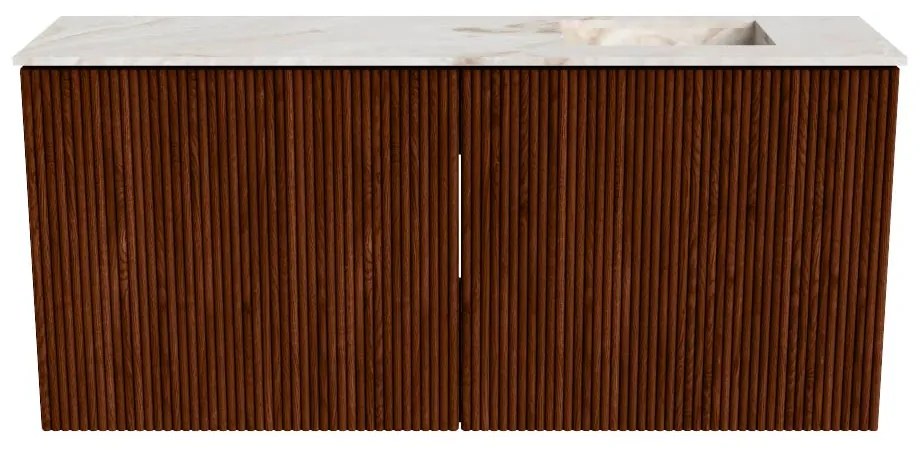 Mondiaz Joya DLux 90cm toiletmeubel ruby met wastafel faye rechts 1 kraangat frappe