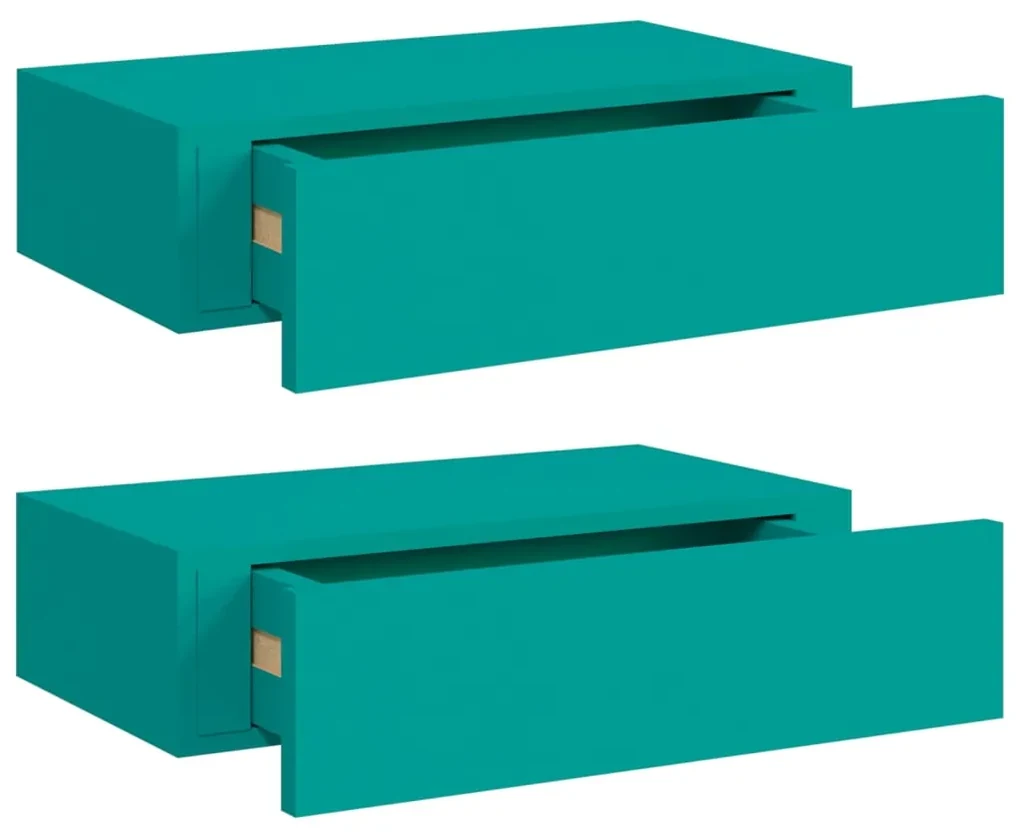 vidaXL Wandschappen 2 st met lade 40x23,5x10 cm MDF blauw