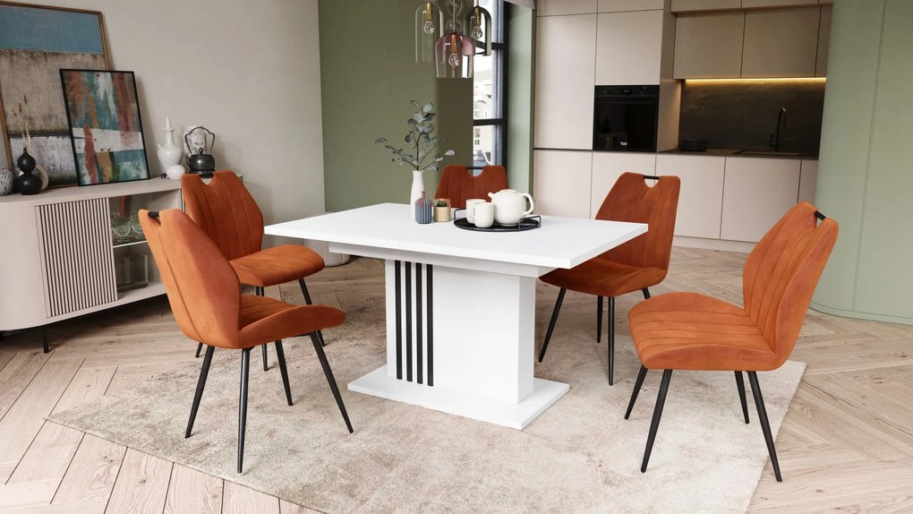LEONEL Wit Mat – MODERNE VOUWTAFEL TOT 180 cm!