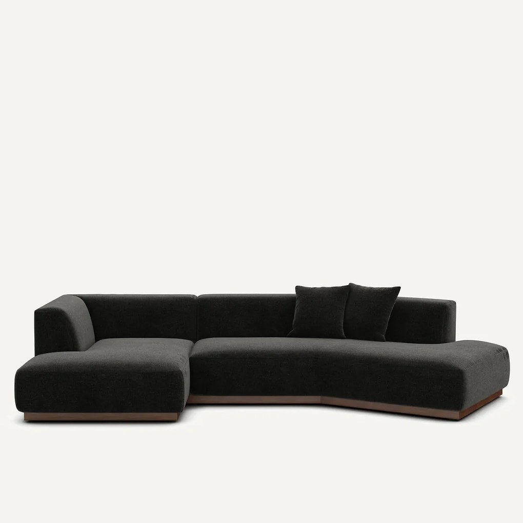 Hoekbank links in chenille fluweel, JACOPO