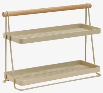 Zestei Kruidenrek Van Ijzer En Rubberhout Tapioca Beige - Sklum